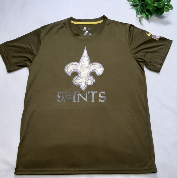 Nike Team Olive Green‎ Saints Tee-Shirt Size LG - Picture 1 of 10